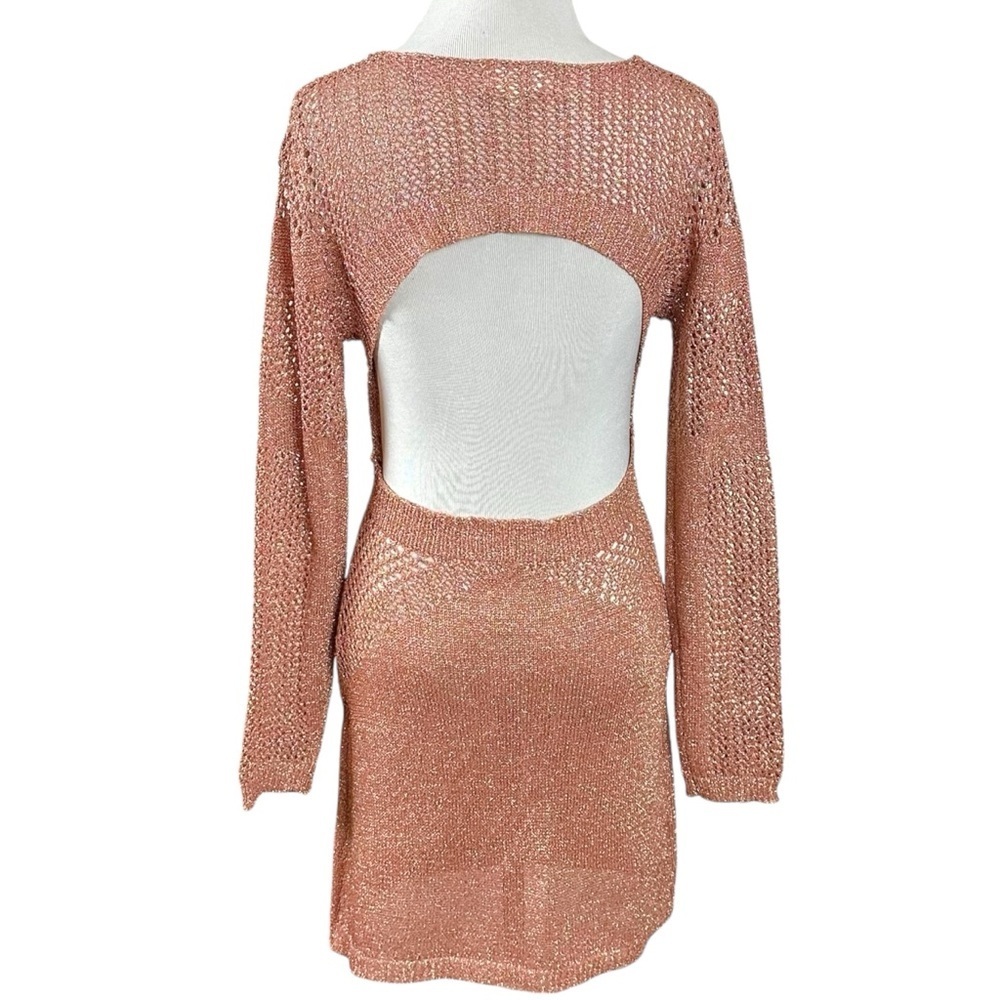 Superdown Nuri Crochet Mini Dress in Copper Size Medium Bodycon - Picture 6 of 14